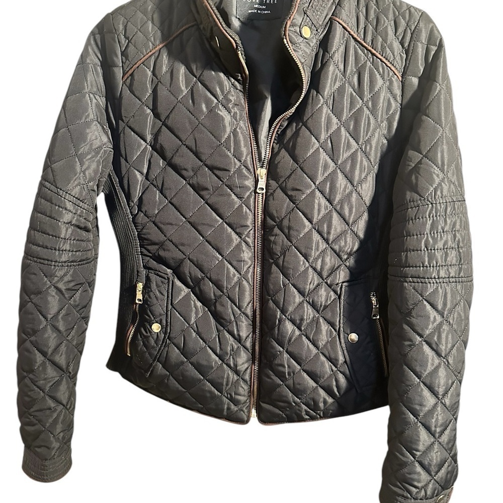 Love Tree Black Quilted Women's Jacket - Medium